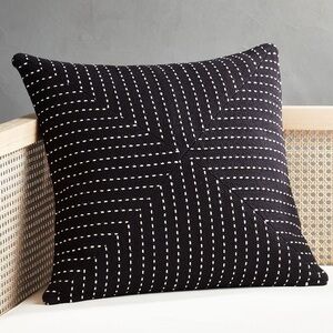 CB2 by Crate & Barrel Clique Black Pillow with Feather Down Insert 20" x 20"